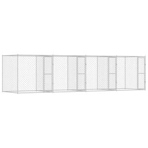 vidaXL Pasja kletka srebrna 800 x 200 x 200 cm Cinkana jeklena