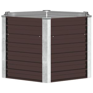 vidaXL Visoka greda rjava 129x129x77 cm pocinkano jeklo