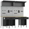 vidaXL Set delovnih omar s predalom s shranjevanjem 10 pcs Črna