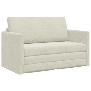 vidaXL Sofa postelja krema 124 x 71 x 78 cm Žamet