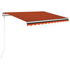 vidaXL Avtomatska tenda LED + senzor 350x250 cm oranžno/rjava