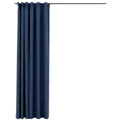 vidaXL Zatemnitvena zavesa z obešali videz platna modra 290x245 cm