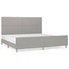 vidaXL Posteljni okvir brez vzmetnice svetlo siv 200x200 cm blago