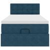 vidaXL Otomanski posteljni okvir z vzmetnico moder 100x200 cm žamet