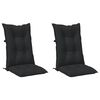 vidaXL Set blazin za stol z visokim naslonjalom 2 pcs Melange črna