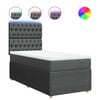 vidaXL Box spring postelja z vzmetnico temno siva 90x200 cm blago