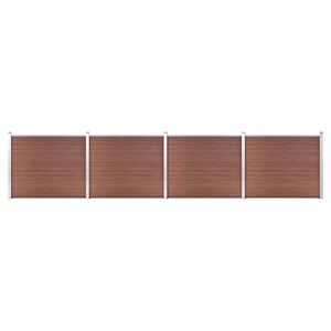 vidaXL Komplet ograjnih panelov WPC 699x146 cm rjav