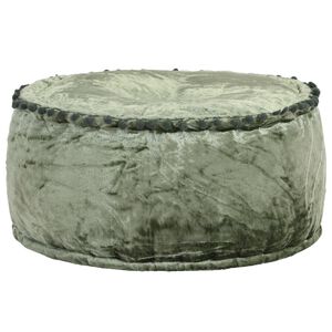 vidaXL Okrogel tabure iz žameta 40x20 cm zelen