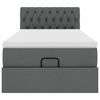 vidaXL Otomanski posteljni okvir z vzmetnico siv 100x200 cm blago