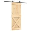 vidaXL Drsna vrata 80 x 210 cm Masiven borov les (neobdelan)