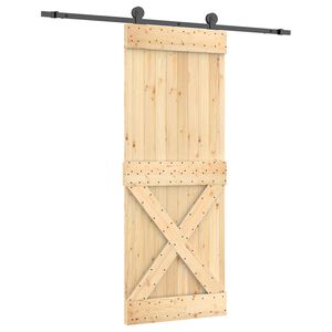 vidaXL Drsna vrata 80 x 210 cm Masiven borov les (neobdelan)