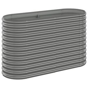 vidaXL Visoka greda iz cinkanega jekla 114x40x68 cm siva