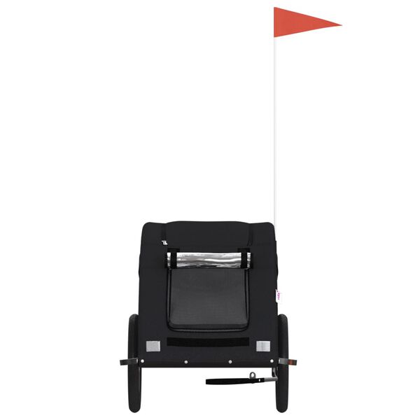 vidaXL Kolesarska prikolica za hišne ljubljenčke črna