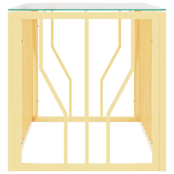 vidaXL Klubska mizica 110x45x45 cm nerjaveče jeklo in steklo