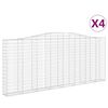 vidaXL Obokane gabion ko&scaron;are 4 kosi 400x30x160/180 cm pocinkano železo