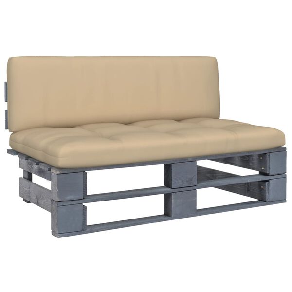 vidaXL Vrtni srednji kavč iz palet siva impregnirana borovina