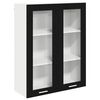 vidaXL Viseča omarica Črna Orehovina 80 x 31 x 100 cm Konstruiran les