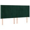 vidaXL Vzglavje z u&scaron;esi temno zeleno 183x16x118/128 cm žamet