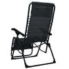 vidaXL Zložljiv ležalnik črno blago