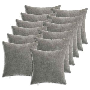 vidaXL Prevleka za blazino 12 kos HEERLEN Temno siva 40 x 40 cm