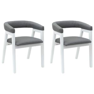 vidaXL Jedilni stoli 2 kos Masivno gumovo les Bela 54 x 57 x 73 cm
