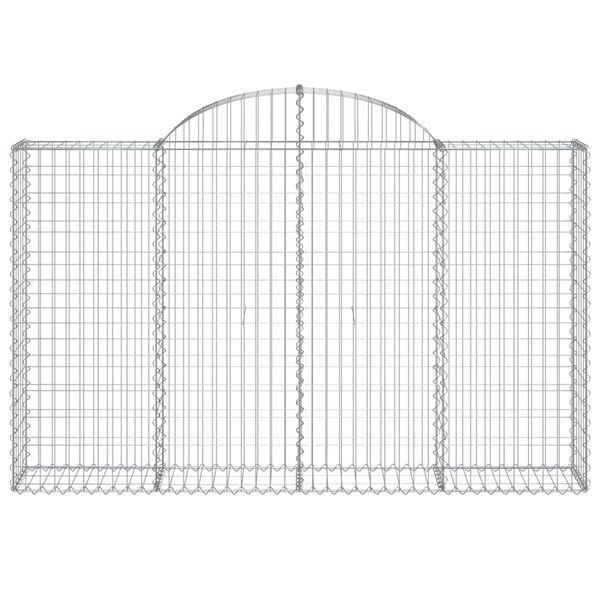 vidaXL Obokana gabionska košara 14 kos 200x30x120/140cm cinkano železo