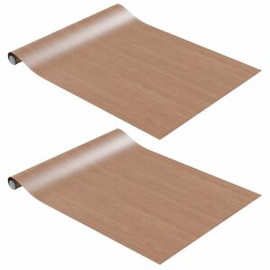 vidaXL Samolepilna folija za pohi&scaron;tvo 2 kosa svetli hrast 500x90cm PVC