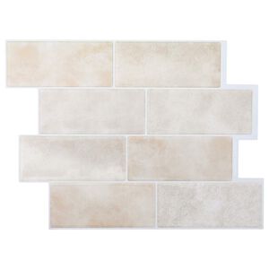 vidaXL Podhodna plo&scaron;čica 10 pcs Bež marmor 29 x 21 cm