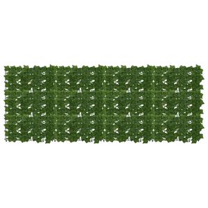 vidaXL Ograja za balkon z listi Zelena 200 x 75 cm