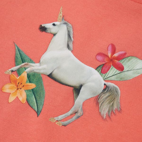 Otroška majica s kratkimi rokavi koralna 128