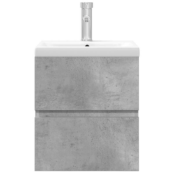 vidaXL Kopalniško pohištvo 2 kosa betonsko siv inženirski les