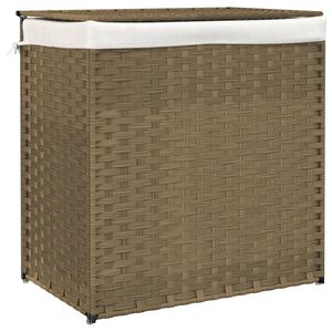 vidaXL Ko&scaron;ara za perilo z 2 predelkoma 53x35x57 cm poli ratan