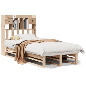 vidaXL Knjižna postelja brez leži&scaron;ča 90x200 cm trdna borovina