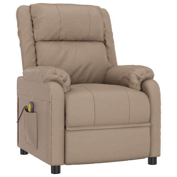 vidaXL Masažni stol kapučino barve umetno usnje