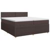 vidaXL Postelja boxspring z vzmetnico Temno rjava 200 x 200 cm Blago