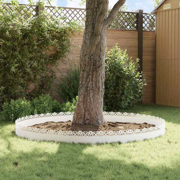 vidaXL Robniki za trato 10 pcs Bela 103 x 0,05 x 22 cm Jeklo