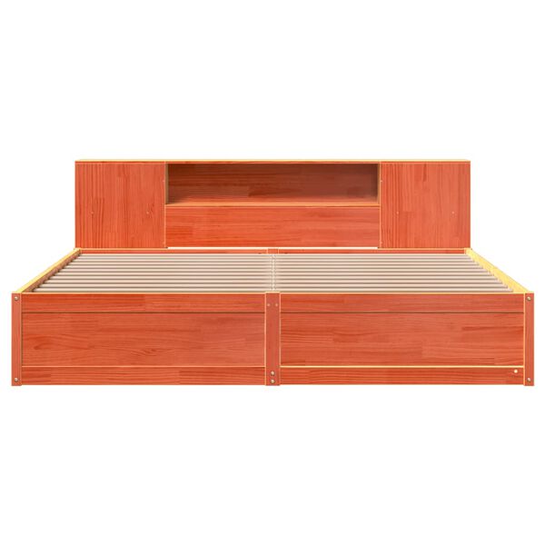 vidaXL Posteljni okvir brez vzmetnice vo&scaron;č. rjav 180x200 cm borovina