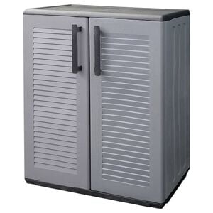 vidaXL Vrtna omara siva in črna 68x37x84 cm PP
