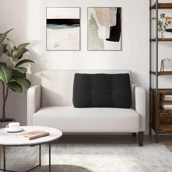 vidaXL Poglavni vzglavnik Črna 80 x 24 x 50 cm Žamet