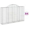 vidaXL Obokane gabion ko&scaron;are 4 kosi 200x30x120/140 cm pocinkano železo