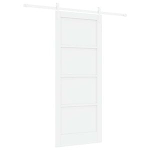 vidaXL Drsna vrata ORKDAL 83 x 202 cm Trdna borovina Bela