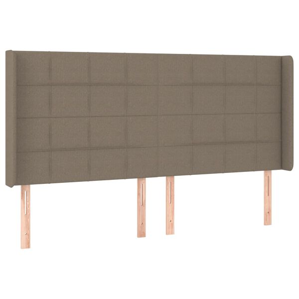 vidaXL Vzglavje z u&scaron;esi taupe 163x16x118/128 cm blago