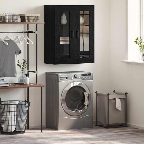 vidaXL Strani &scaron;al Črna Orehovina 69,5 x 34 x 90 cm Konstruiran les