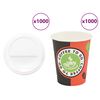 vidaXL Papirnate skodelice za kavo s pokrovčki 1000 kosov 8oz 240ml