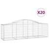 vidaXL Obokana gabionska ko&scaron;ara 20 kosov 200x50x60/80cm cinkano železo