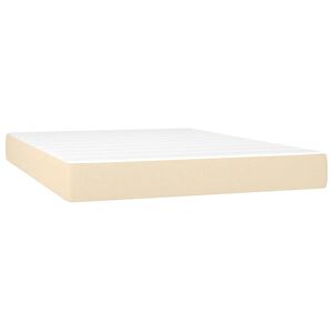 vidaXL Vzmetnica z žepkasto vzmetjo srednje trdote krem 140x200x20 cm blago