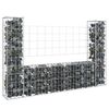 vidaXL Gabion ko&scaron;ara U-oblike z 2 stebroma železo 140x20x100 cm