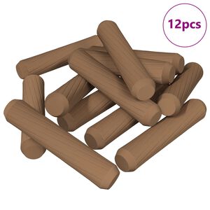vidaXL Leseni zatiči 12 pcs Rjava &Oslash;8 x 35 mm Trden les