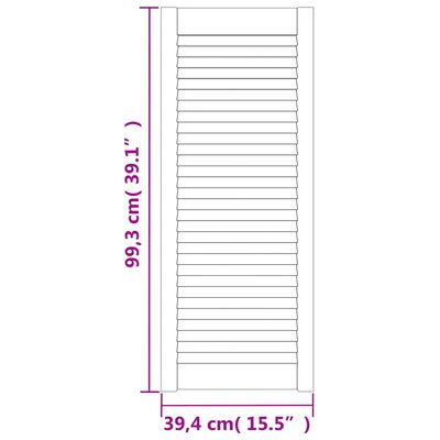 vidaXL Vrata za omarico z letvicami 99,3x39,4 cm trdna borovina