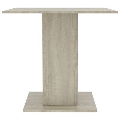 vidaXL Jedilna miza bela in sonoma hrast 80x80x75 cm iverna plošča